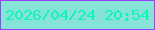 文字の大きさ：5、枠の色：9742ff、背景の色：87e3d7、文字の色：0cf6b6 無料ブログパーツのブログ時計