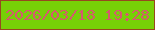 文字の大きさ：2、枠の色：97481e、背景の色：77d007、文字の色：d6596f 無料ブログパーツのブログ時計