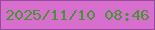 文字の大きさ：4、枠の色：974a9d、背景の色：d86ece、文字の色：449532 無料ブログパーツのブログ時計
