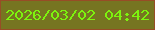 文字の大きさ：4、枠の色：974d26、背景の色：767521、文字の色：7df30e 無料ブログパーツのブログ時計
