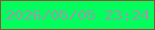 文字の大きさ：5、枠の色：974d33、背景の色：00ff5d、文字の色：989ba9 無料ブログパーツのブログ時計