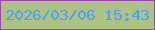 文字の大きさ：2、枠の色：974da1、背景の色：aec383、文字の色：4da0f3 無料ブログパーツのブログ時計