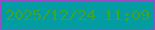 文字の大きさ：5、枠の色：974dc3、背景の色：039ca3、文字の色：3fa42c 無料ブログパーツのブログ時計