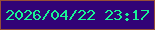 文字の大きさ：2、枠の色：974e37、背景の色：310377、文字の色：18f495 無料ブログパーツのブログ時計