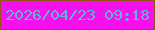 文字の大きさ：4、枠の色：974f19、背景の色：f611ec、文字の色：61b4d2 無料ブログパーツのブログ時計