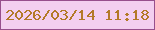 文字の大きさ：2、枠の色：974f8d、背景の色：f3cff0、文字の色：b37928 無料ブログパーツのブログ時計