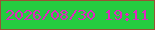 文字の大きさ：1、枠の色：975334、背景の色：25cc40、文字の色：df27bf 無料ブログパーツのブログ時計