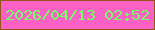 文字の大きさ：5、枠の色：975419、背景の色：fb60c5、文字の色：76fe67 無料ブログパーツのブログ時計