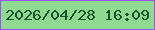 文字の大きさ：3、枠の色：9754f0、背景の色：8fda90、文字の色：18522a 無料ブログパーツのブログ時計
