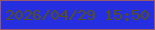 文字の大きさ：3、枠の色：975869、背景の色：262fdf、文字の色：564f19 無料ブログパーツのブログ時計