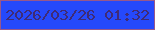 文字の大きさ：1、枠の色：97588a、背景の色：2549fb、文字の色：3f2b76 無料ブログパーツのブログ時計