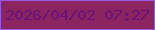 文字の大きさ：4、枠の色：975ae8、背景の色：8b245f、文字の色：69117c 無料ブログパーツのブログ時計