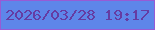 文字の大きさ：1、枠の色：975bd5、背景の色：5e86e9、文字の色：653ca3 無料ブログパーツのブログ時計