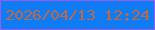 文字の大きさ：3、枠の色：975bfa、背景の色：107cf4、文字の色：be6846 無料ブログパーツのブログ時計