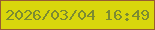 文字の大きさ：2、枠の色：975c32、背景の色：d9d60c、文字の色：7c8b31 無料ブログパーツのブログ時計