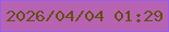文字の大きさ：4、枠の色：975deb、背景の色：b863b2、文字の色：644d13 無料ブログパーツのブログ時計