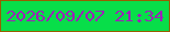 文字の大きさ：1、枠の色：975e01、背景の色：08de49、文字の色：9d21b9 無料ブログパーツのブログ時計