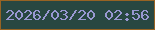 文字の大きさ：3、枠の色：976323、背景の色：284741、文字の色：9998d2 無料ブログパーツのブログ時計