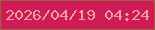 文字の大きさ：3、枠の色：976340、背景の色：cf1b56、文字の色：e99fa3 無料ブログパーツのブログ時計