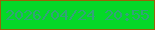 文字の大きさ：2、枠の色：976408、背景の色：04d828、文字の色：33a279 無料ブログパーツのブログ時計