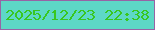 文字の大きさ：4、枠の色：9764a5、背景の色：5dd8c6、文字の色：38c720 無料ブログパーツのブログ時計