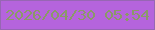 文字の大きさ：5、枠の色：9766b4、背景の色：b564dd、文字の色：8b9968 無料ブログパーツのブログ時計