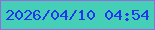 文字の大きさ：5、枠の色：9769dc、背景の色：44cfb6、文字の色：2236ee 無料ブログパーツのブログ時計