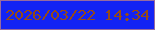 文字の大きさ：1、枠の色：976b9f、背景の色：1323f4、文字の色：954a17 無料ブログパーツのブログ時計