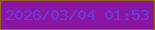 文字の大きさ：5、枠の色：976c02、背景の色：8c16a4、文字の色：6d38da 無料ブログパーツのブログ時計