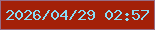 文字の大きさ：3、枠の色：976d84、背景の色：a32008、文字の色：89ddf5 無料ブログパーツのブログ時計