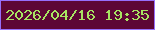 文字の大きさ：1、枠の色：976efb、背景の色：5d0635、文字の色：a7e462 無料ブログパーツのブログ時計