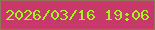 文字の大きさ：1、枠の色：977353、背景の色：c73969、文字の色：a4f41f 無料ブログパーツのブログ時計