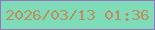 文字の大きさ：5、枠の色：9773bb、背景の色：7eddb8、文字の色：bc8f62 無料ブログパーツのブログ時計