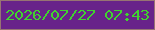 文字の大きさ：5、枠の色：977473、背景の色：68238a、文字の色：40d32f 無料ブログパーツのブログ時計