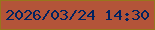 文字の大きさ：5、枠の色：97761c、背景の色：b35439、文字の色：002360 無料ブログパーツのブログ時計