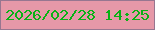 文字の大きさ：5、枠の色：977690、背景の色：e698a8、文字の色：09b215 無料ブログパーツのブログ時計