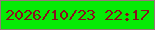 文字の大きさ：3、枠の色：977778、背景の色：06eb05、文字の色：8b0d1f 無料ブログパーツのブログ時計