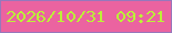 文字の大きさ：4、枠の色：9778bb、背景の色：eb63a0、文字の色：bbf237 無料ブログパーツのブログ時計