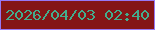 文字の大きさ：2、枠の色：9778f4、背景の色：841516、文字の色：43ac8d 無料ブログパーツのブログ時計