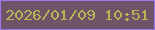 文字の大きさ：4、枠の色：9779f1、背景の色：6f5367、文字の色：b5b756 無料ブログパーツのブログ時計