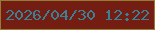文字の大きさ：1、枠の色：977b35、背景の色：731d13、文字の色：3c8095 無料ブログパーツのブログ時計