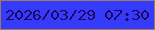 文字の大きさ：4、枠の色：977c5d、背景の色：363afa、文字の色：1c085e 無料ブログパーツのブログ時計