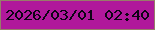 文字の大きさ：4、枠の色：977c69、背景の色：b0189b、文字の色：0d0415 無料ブログパーツのブログ時計