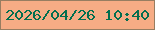 文字の大きさ：1、枠の色：977d61、背景の色：f6ac85、文字の色：036e4f 無料ブログパーツのブログ時計