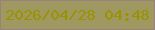 文字の大きさ：3、枠の色：97827e、背景の色：9f9860、文字の色：9a9300 無料ブログパーツのブログ時計