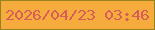文字の大きさ：3、枠の色：97831d、背景の色：f6ac3c、文字の色：d55e59 無料ブログパーツのブログ時計