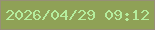 文字の大きさ：3、枠の色：978f77、背景の色：8fa156、文字の色：b5ed9d 無料ブログパーツのブログ時計