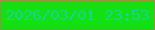 文字の大きさ：4、枠の色：979040、背景の色：12e013、文字の色：17d593 無料ブログパーツのブログ時計