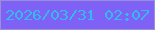 文字の大きさ：5、枠の色：9790d8、背景の色：7f61f5、文字の色：33baf1 無料ブログパーツのブログ時計