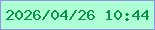 文字の大きさ：5、枠の色：9790e7、背景の色：adffd4、文字の色：079347 無料ブログパーツのブログ時計